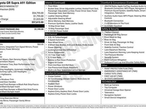 Used 2021 Toyota Supra A91 Edition w/ Driver Assist Package image 37