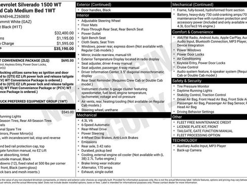 Used 2020 Chevrolet Silverado 1500 W/T w/ WT Fleet Convenience Package image 26