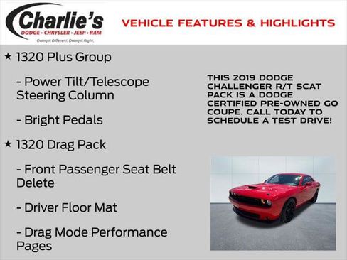 Certified 2019 Dodge Challenger R/T Scat Pack w/ 1320 Drag Pack RWD image 20