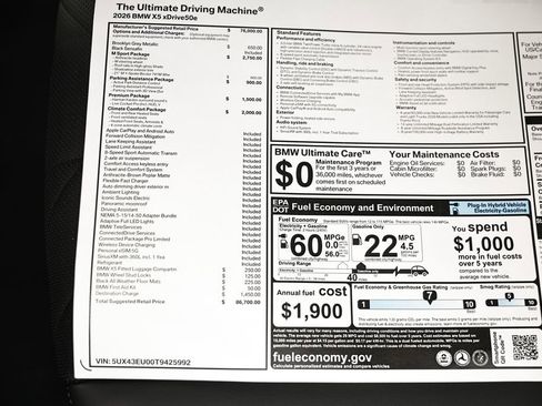 New 2026 BMW X5 xDrive50e w/ M Sport Package image 26