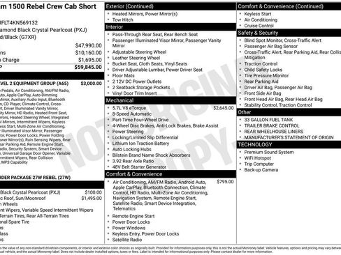 Certified 2019 RAM 1500 Rebel w/ Rebel Level 2 Equipment Group AWD/4WD image 7