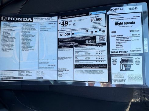 New 2026 Honda Civic Sport image 20