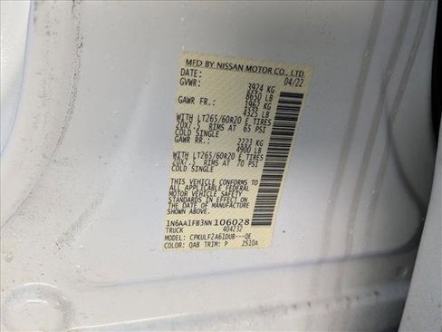 Used 2022 Nissan Titan Platinum Reserve w/ Moonroof Package AWD/4WD image 15