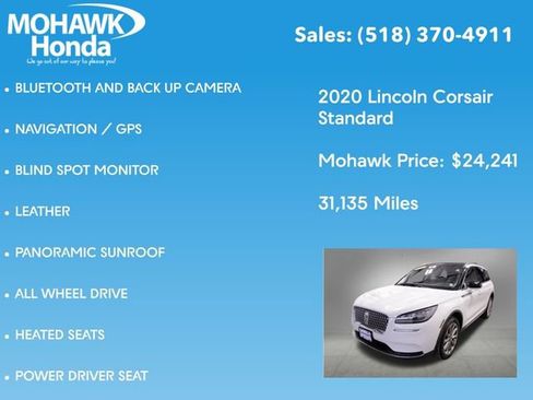 Used 2020 Lincoln Corsair Standard w/ Premium Package image 7