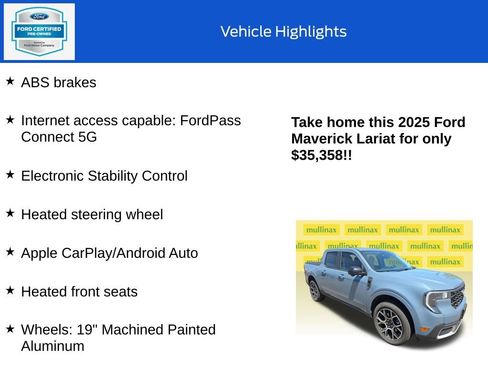 Certified 2025 Ford Maverick Lariat w/ 4K Tow Package AWD/4WD image 19