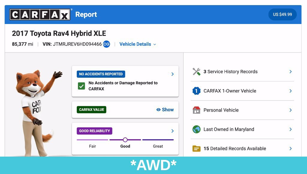 Used 2017 Toyota RAV4 XLE w/ All Weather Liner Package AWD/4WD image 10