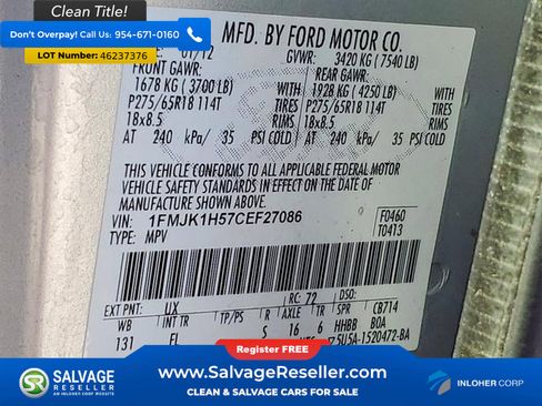 Used 2012 Ford Expedition EL XLT image 17