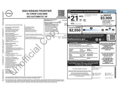 Used 2024 Nissan Frontier SV w/ Technology Package image 2