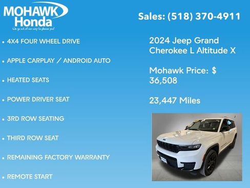 Used 2024 Jeep Grand Cherokee L Altitude AWD/4WD image 14