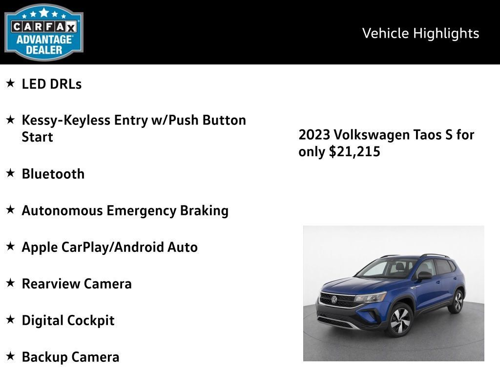 Certified 2023 Volkswagen Taos S w/ Driver Assistance Package AWD/4WD image 4