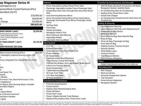 Used 2022 Jeep Wagoneer Series III w/ Convenience Group I AWD/4WD image 3