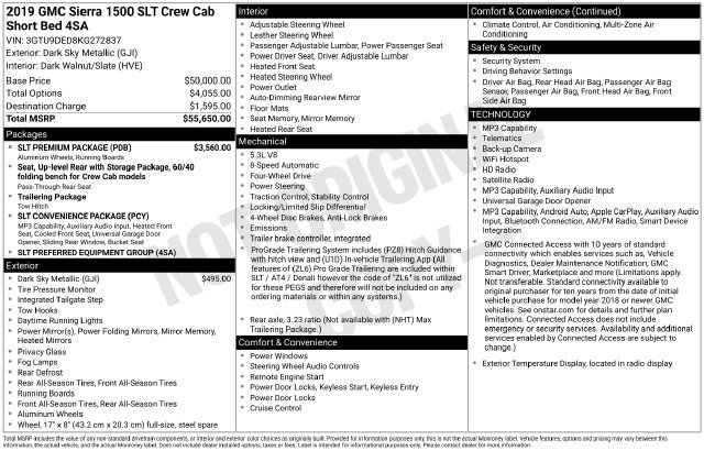 Used 2019 GMC Sierra 1500 SLT w/ SLT Premium Package AWD/4WD image 7