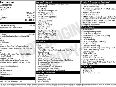 Used 2025 Subaru Impreza 2.0i w/ Popular Package #1A image 21