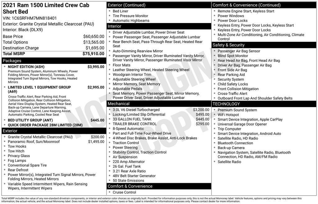 Used 2021 RAM 1500 Limited w/ Night Edition AWD/4WD image 4