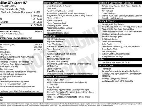 Certified 2024 Cadillac XT4 Sport w/ Cold Weather Package image 34