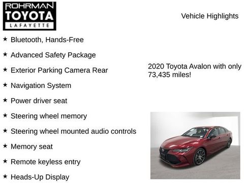 Used 2020 Toyota Avalon Touring w/ Advanced Safety Package FWD image 8