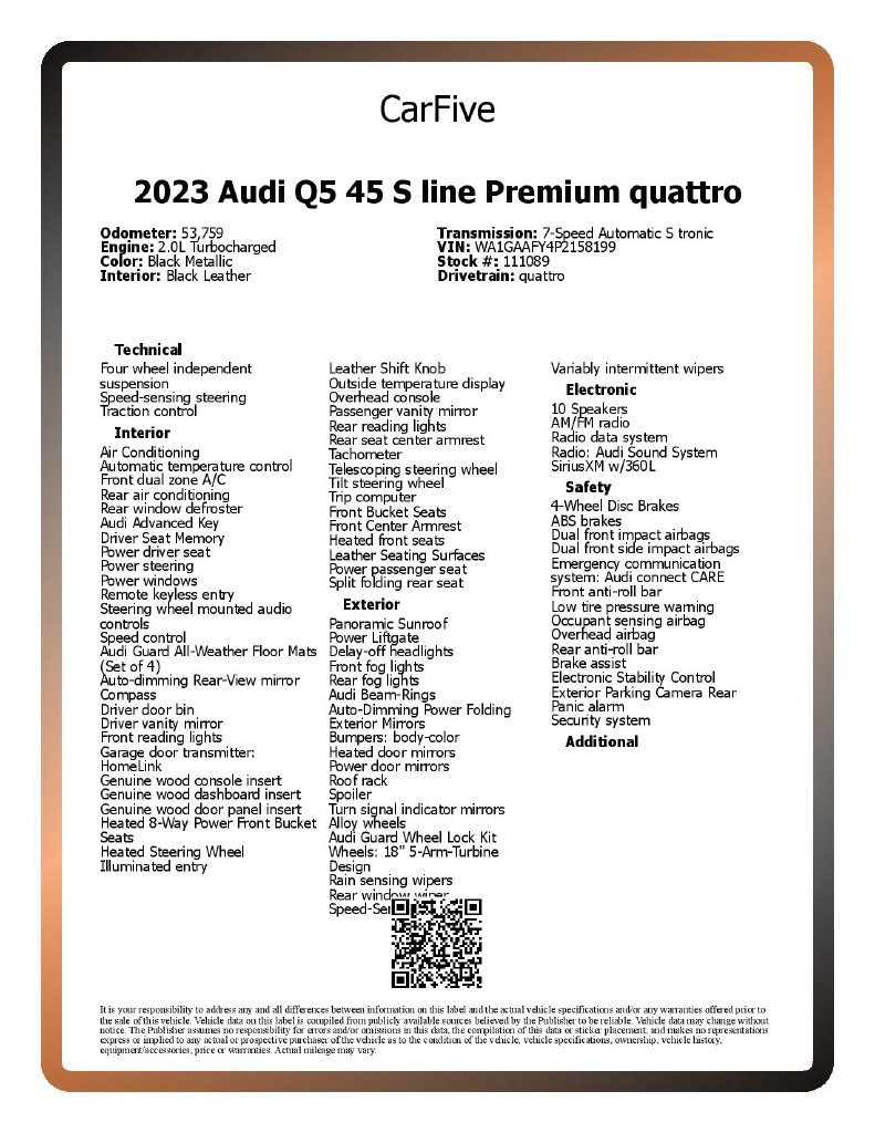 Used 2023 Audi Q5 2.0T Premium w/ Convenience Package AWD/4WD image 30