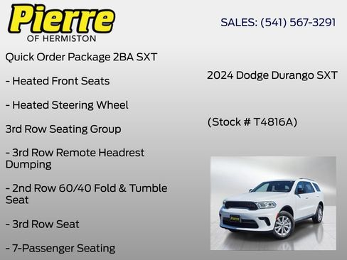 Used 2024 Dodge Durango SXT w/ 3rd Row Seating Group AWD/4WD image 6