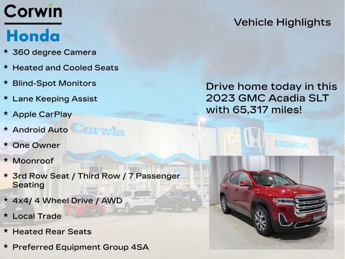 Used 2023 GMC Acadia SLT w/ Technology Package image 7