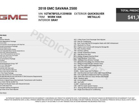 Used 2018 GMC Savana 2500 Extended w/ Enhanced Convenience Package RWD image 3