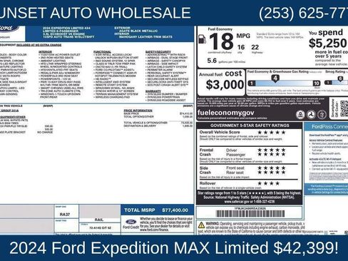 Used 2024 Ford Expedition Max Limited AWD/4WD image 79
