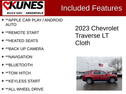 Used 2023 Chevrolet Traverse LT w/ LPO, Floor Liner Package image 2