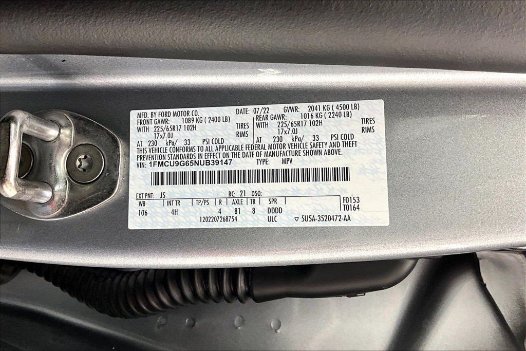 Certified 2022 Ford Escape SE w/ Convenience Package AWD/4WD image 35