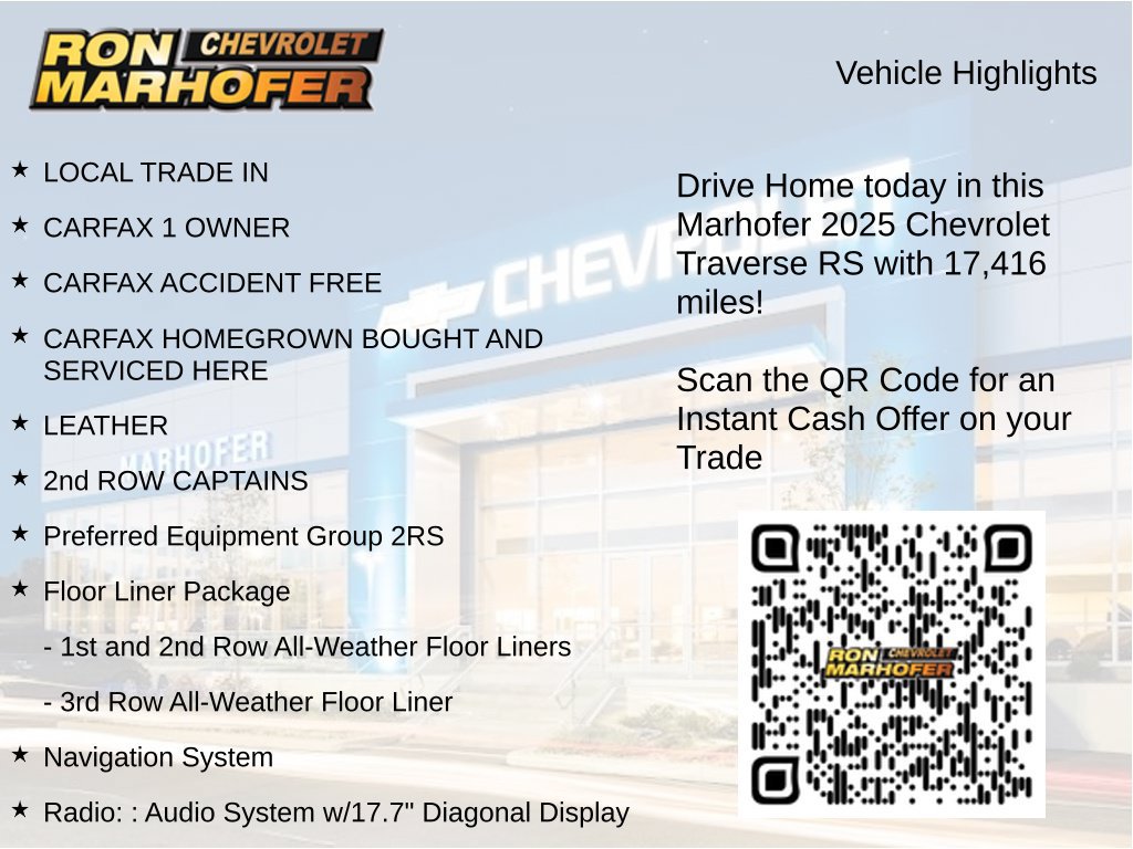 Used 2025 Chevrolet Traverse RS w/ LPO, Floor Liner Package AWD/4WD image 15