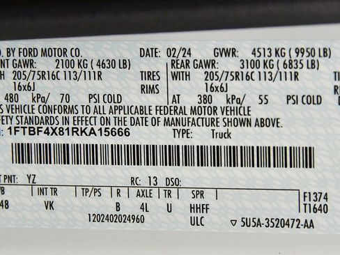 Used 2024 Ford Transit 350 148 High Roof Extended DRW w/ Load Area Protection Package RWD image 12