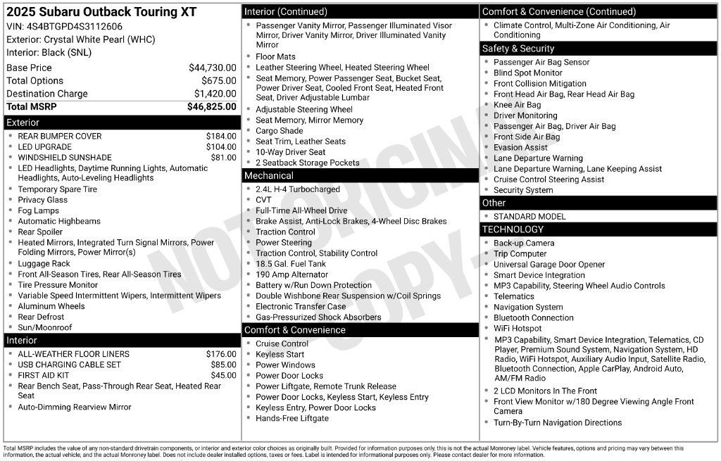 Used 2025 Subaru Outback Touring XT AWD/4WD image 35