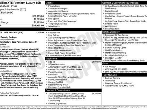 Certified 2023 Cadillac XT5 Premium Luxury w/ LPO, Floor Liner Package image 34