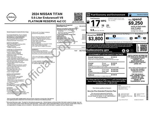 Used 2024 Nissan Titan Platinum Reserve w/ Moonroof Package RWD image 21