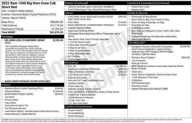 Used 2022 RAM 1500 Big Horn AWD/4WD image 1