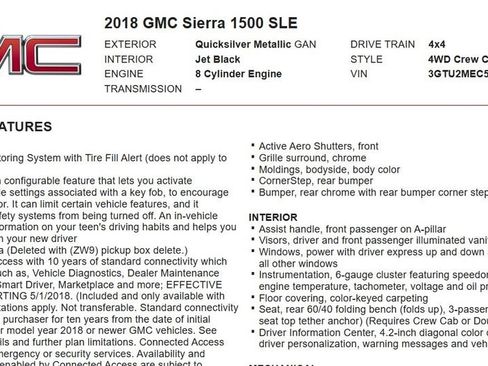 Used 2018 GMC Sierra 1500 SLE w/ Texas SLE Value Package AWD/4WD image 16