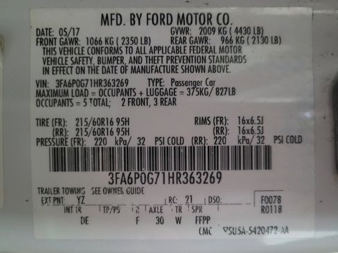 Used 2017 Ford Fusion S FWD image 33