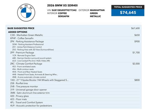 Used 2026 BMW X5 sDrive40i RWD image 81
