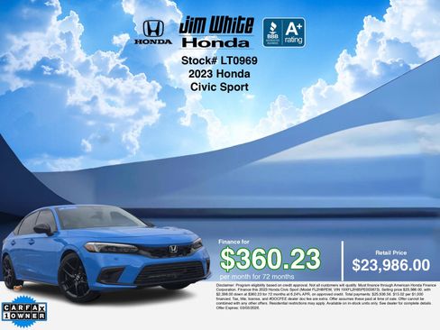 Certified 2023 Honda Civic Sport image 3