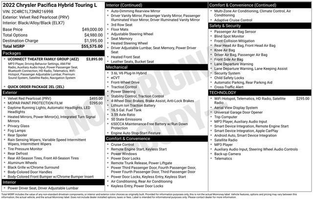 Used 2022 Chrysler Pacifica Touring-L w/ Uconnect Theater Family Group FWD image 18