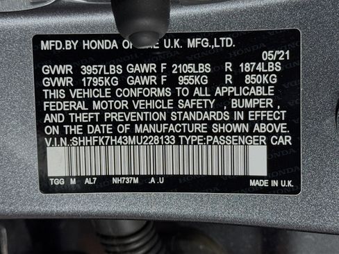 Used 2021 Honda Civic Sport image 40