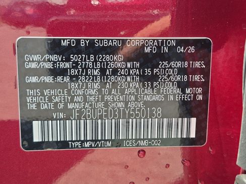 New 2026 Subaru Outback Touring AWD/4WD image 17