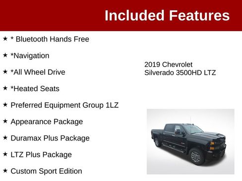 Used 2019 Chevrolet Silverado 3500 LTZ w/ Duramax Plus Package AWD/4WD image 3