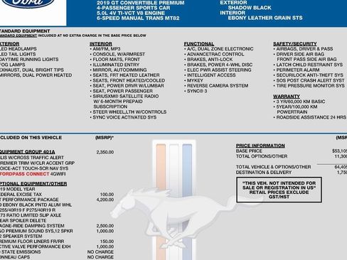 Used 2019 Ford Mustang GT Premium w/ GT Performance Package image 3