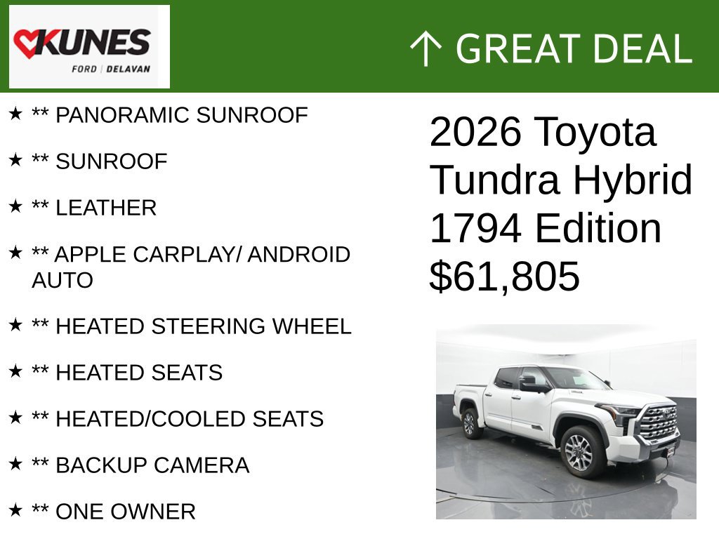 Used 2026 Toyota Tundra 1794 Edition AWD/4WD image 2
