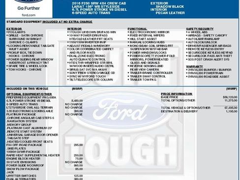 Used 2016 Ford F250 Platinum w/ FX4 Off-Road Package AWD/4WD image 17