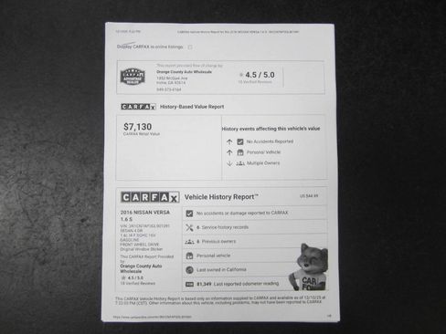 Used 2016 Nissan Versa S image 30