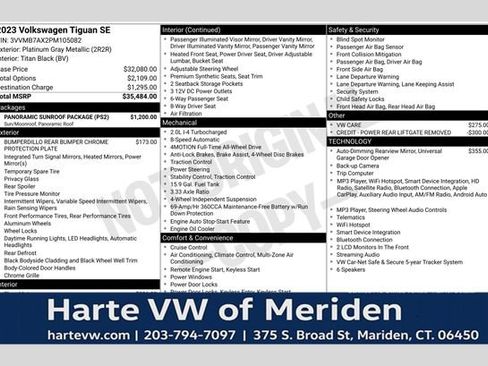 Used 2023 Volkswagen Tiguan SE w/ Panoramic Sunroof Package AWD/4WD image 1