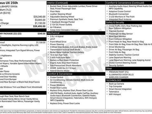 Used 2023 Lexus UX 250h FWD w/ Accessory Package (Z2) image 6