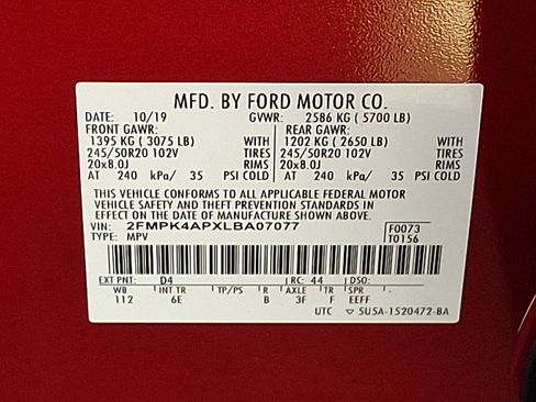 Used 2020 Ford Edge ST w/ Cold Weather Package AWD/4WD image 26