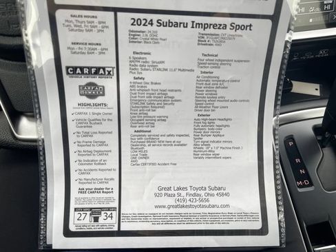 Used 2024 Subaru Impreza 2.0i Sport AWD/4WD image 27