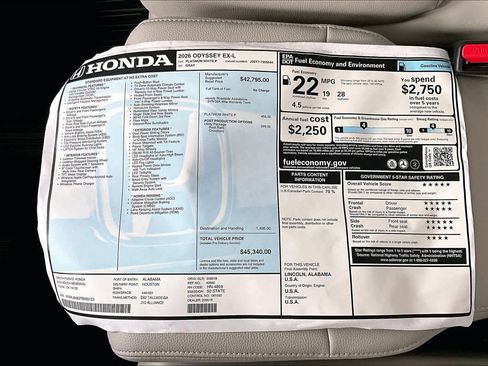 New 2026 Honda Odyssey EX-L image 21